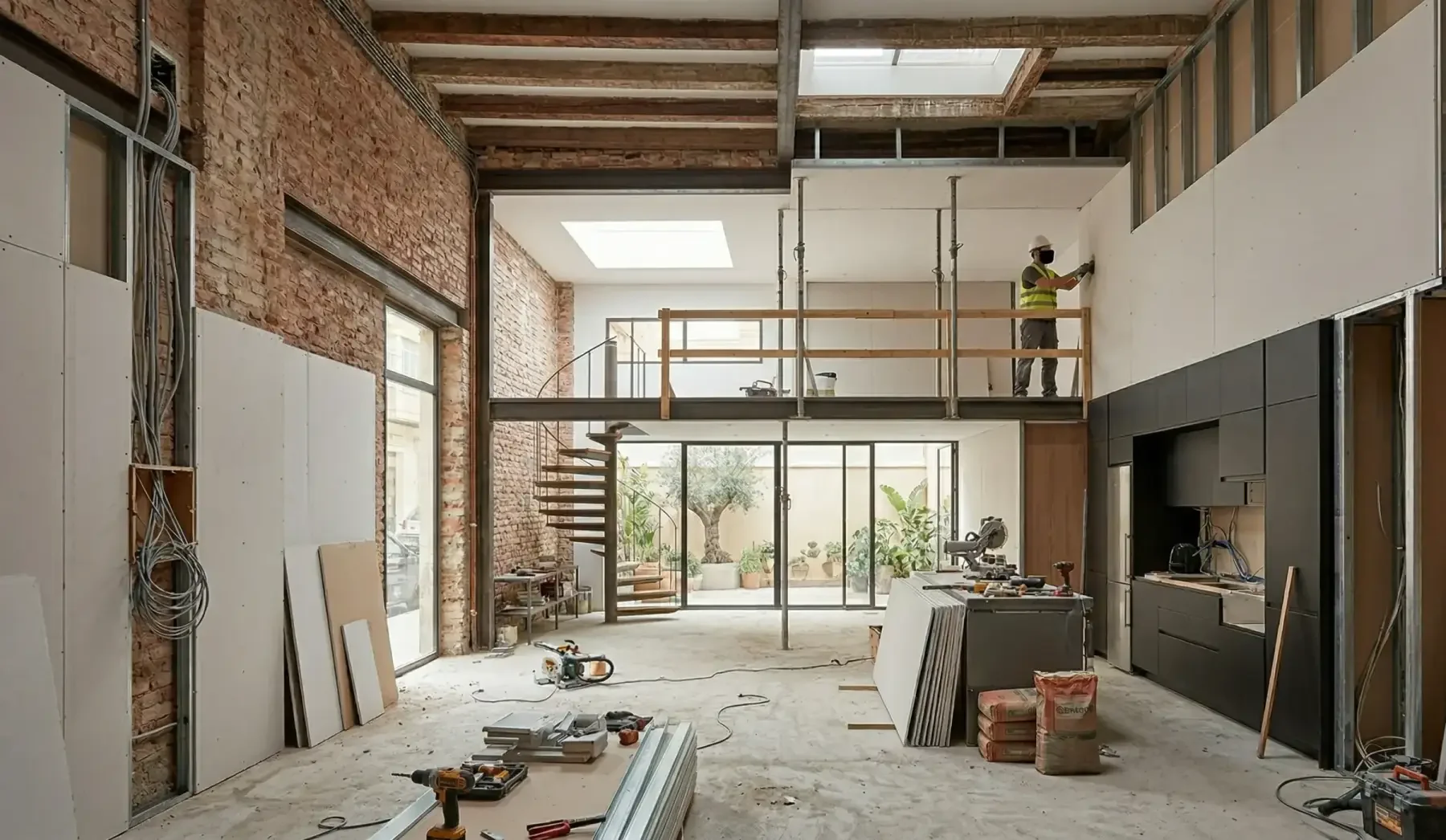 Cambio de uso de local a vivienda tipo loft en Madrid. Proyecto técnico, licencias y obra integral por Valandecor.