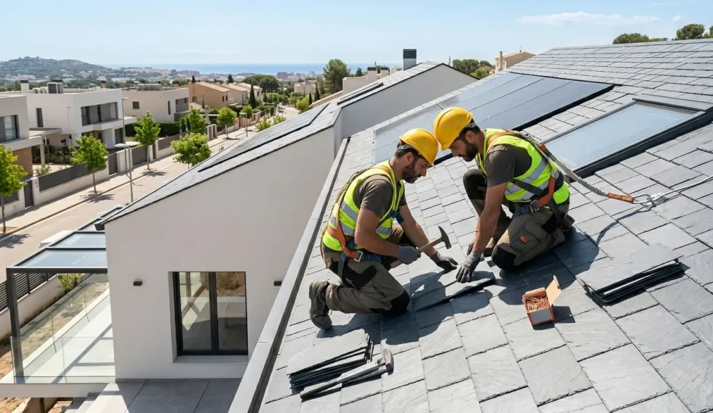 Rehabilitación de edificios en Madrid. Reparación de fachadas, tejados, impermeabilización y trabajos verticales.